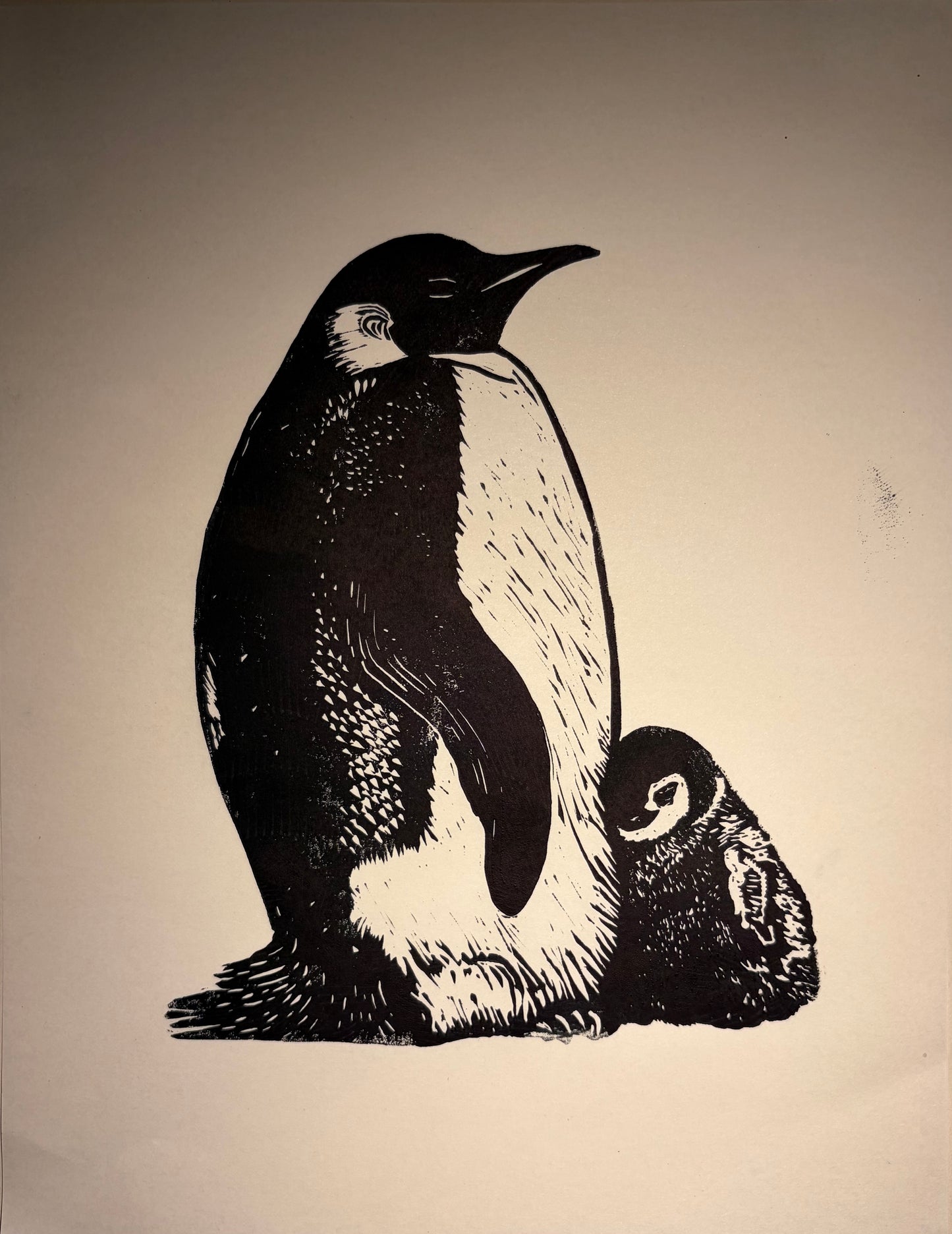 Vínculo Antártico — Linograbado Original