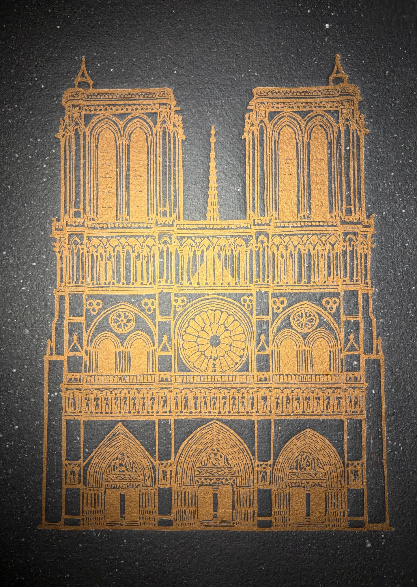 Notre Dame — Linograbado en Cobre