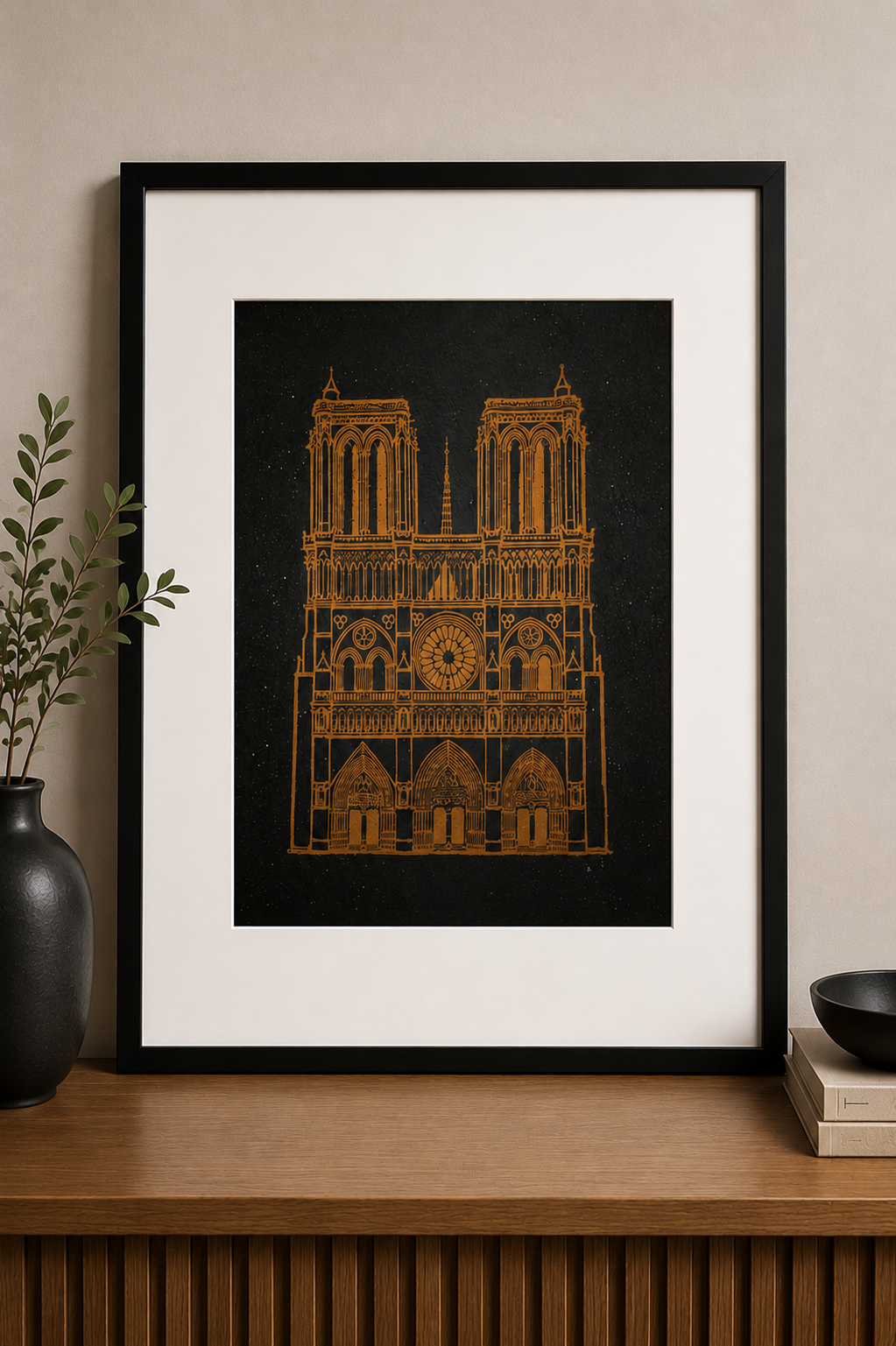 Notre Dame — Linograbado en Cobre