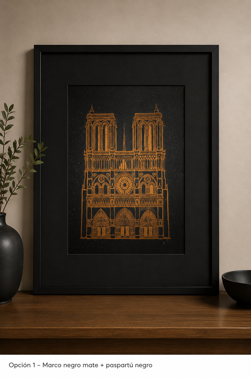 Notre Dame — Linograbado en Cobre