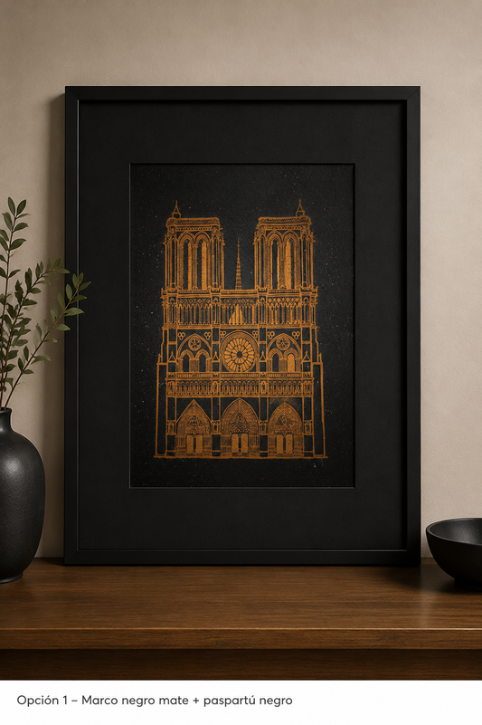 Notre Dame — Linograbado en Cobre