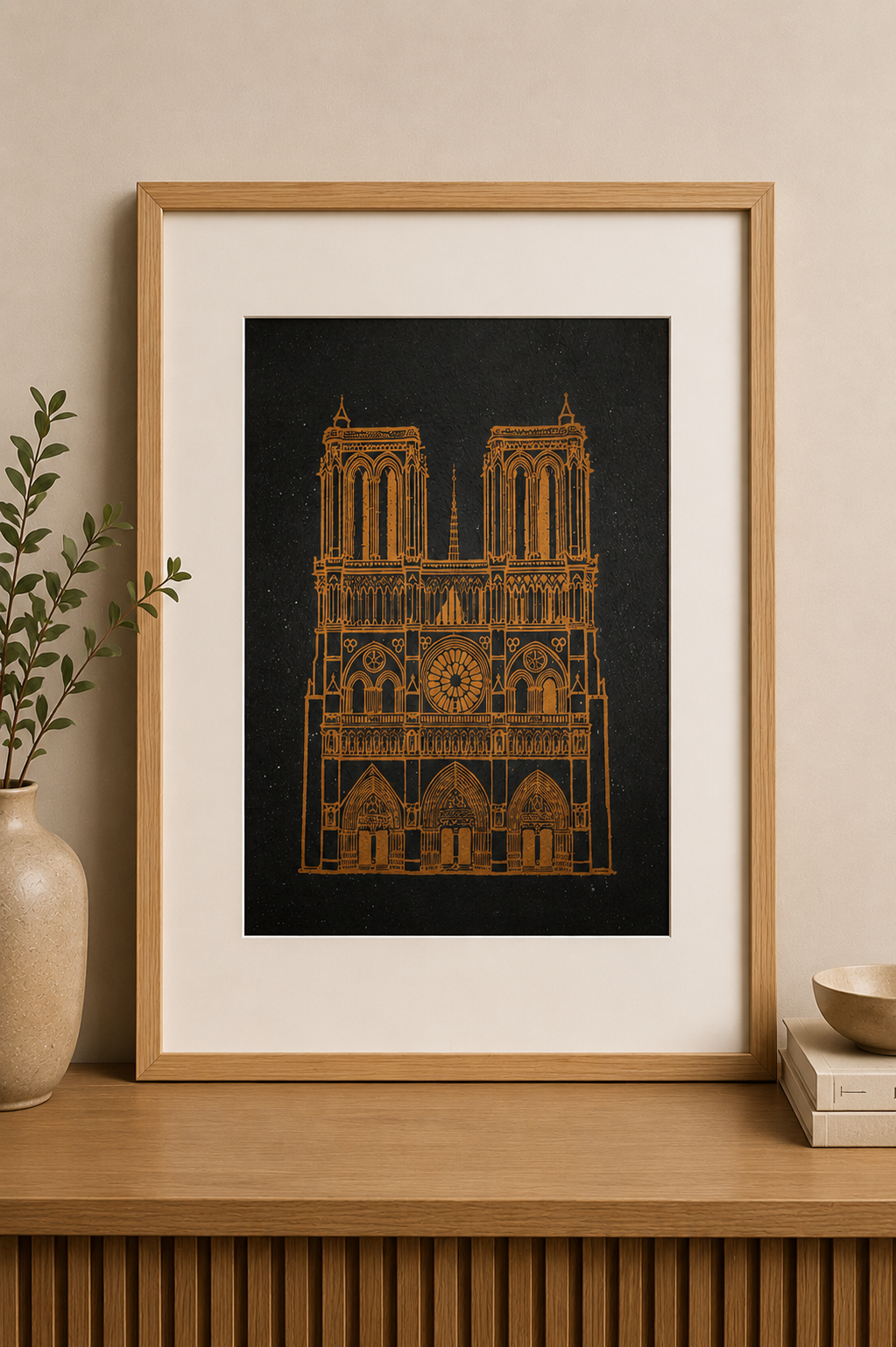 Notre Dame — Linograbado en Cobre