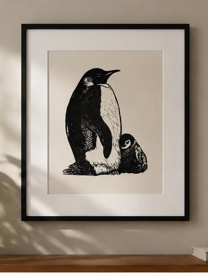 Vínculo Antártico — Linograbado Original