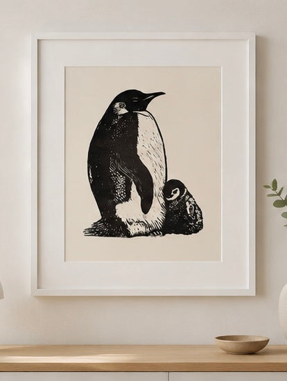 Vínculo Antártico — Linograbado Original